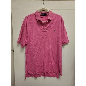 Polo Ralph Lauren Polo Shirt Mens Size L Pink Classic Fit Cotton Casual Top